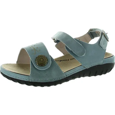 Barefoot Freedom Womens Strappy Leather Strappy Sandals In Blue