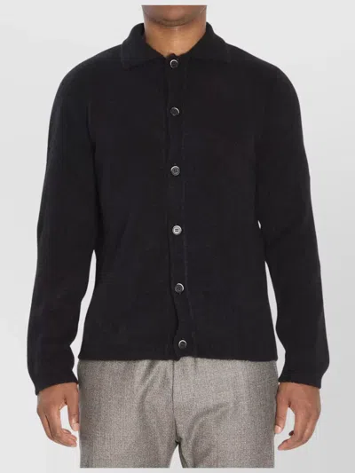 Barena Venezia Pointed-collar Knitted Cardigan In Black