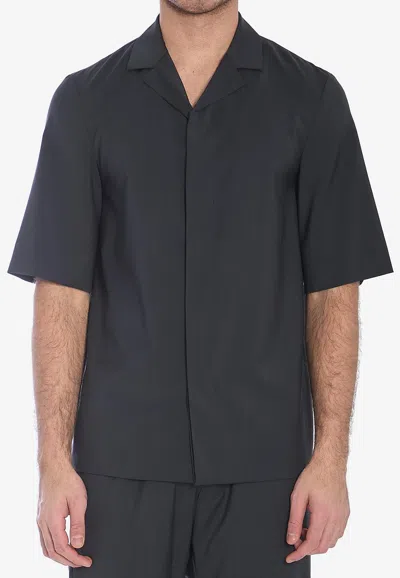 Barena Venezia Atila Tropical Short-sleeved Shirt In Black