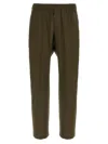 Barena Venezia Straight Leg Elastic Waistband Pants With Back Pockets In Brown