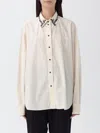 Barena Venezia Camille Top With Embroidered Collar And Long Sleeves In Neutral