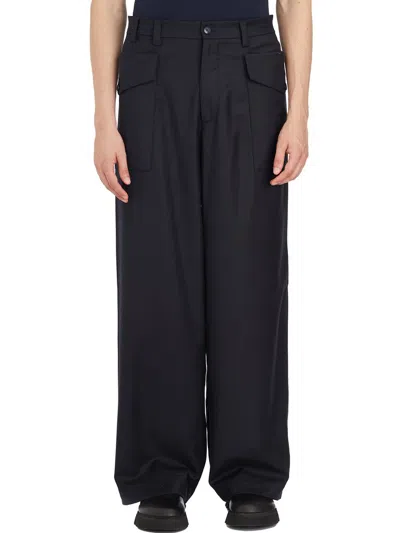 Barena Venezia Caorloto Fan Wide-leg Trousers In Navy