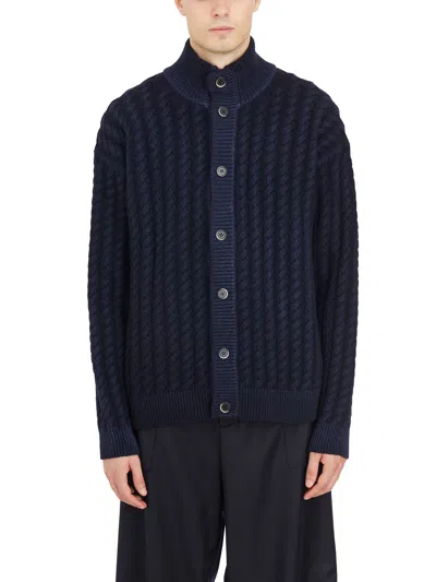 Barena Venezia Barena Cardigan Collo Alto A Treccia In Black