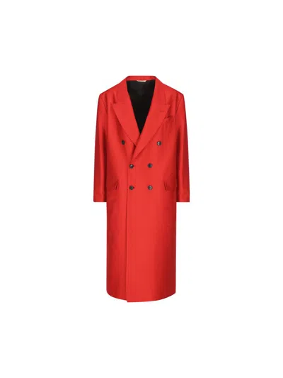 Barena Venezia Barena Double Breasted Long Sleeved Coat In Red
