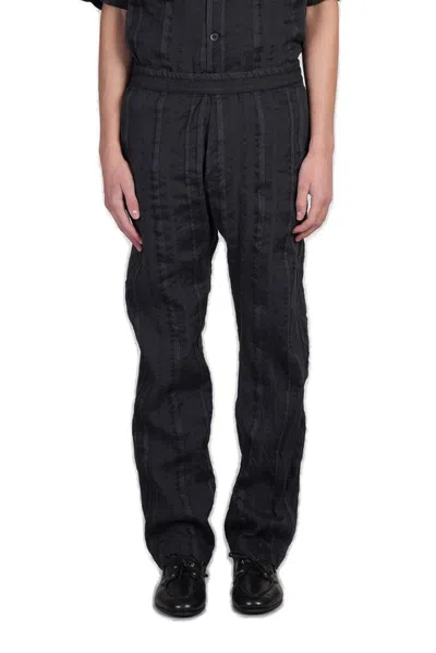 Barena Venezia Barena Elasticated Waistband Striped Trousers In Black