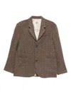 Barena Venezia Checked Three-button Blazer In Brown