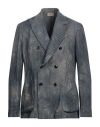 Barena Venezia Barena Man Blazer Blue Size 42 Viscose, Linen In Blue