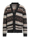 Barena Venezia Barena Man Cardigan Charcoal Size Xxl Wool, Mohair Wool, Polyamide