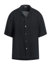 BARENA VENEZIA BARENA MAN SHIRT MIDNIGHT BLUE SIZE 44 LINEN, COTTON