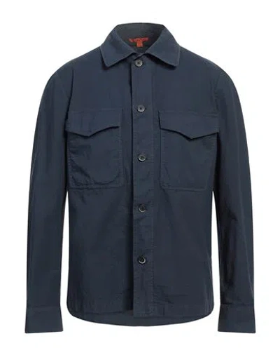 Barena Venezia Barena Man Shirt Navy Size 42 Cotton, Elastane In Navy Blue