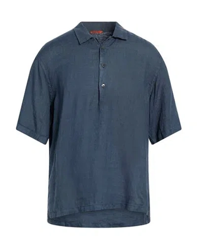 Barena Venezia Barena Man Shirt Navy Size 44 Linen In Blue