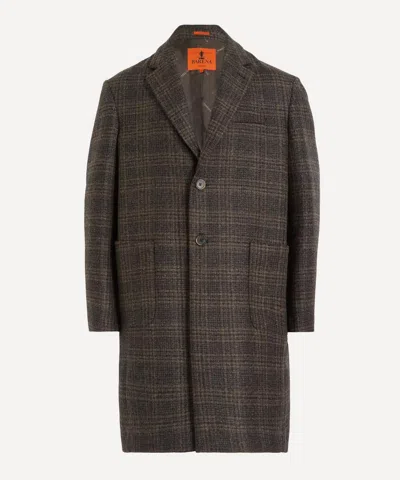 Barena Venezia Barena Mens Baron Wool-blend Plaid Coat In Brown