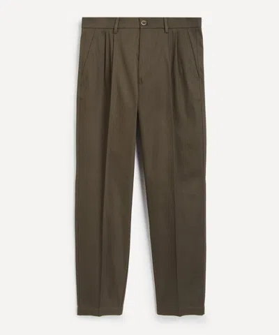 Barena Venezia Barena Mens Nerio Pleated Cotton Trousers In Brown