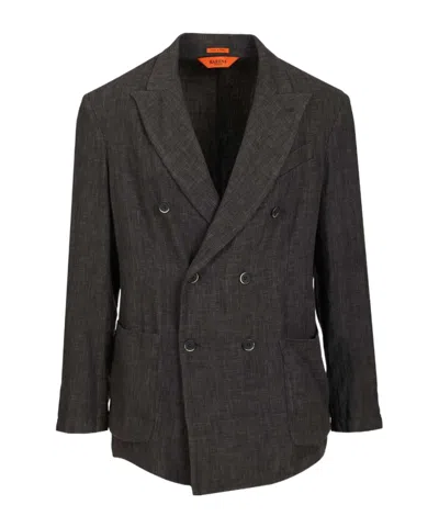 Barena Venezia Double-breasted Suit Jacket In Black