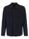 Barena Venezia Virgin Wool-blend Gabardine Overshirt In Black