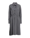 Barena Venezia Barena Woman Midi Dress Grey Size 6 Viscose, Silk In Grey