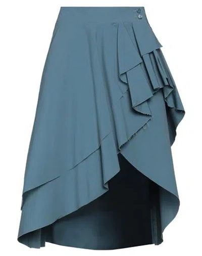 Barena Venezia Barena Woman Mini Skirt Slate Blue Size 8 Cotton, Elastane