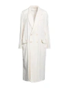 Barena Venezia Barena Woman Overcoat & Trench Coat Ivory Size 6 Cotton, Linen In White