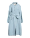 Barena Venezia Barena Woman Overcoat Sky Blue Size 4 Linen, Viscose
