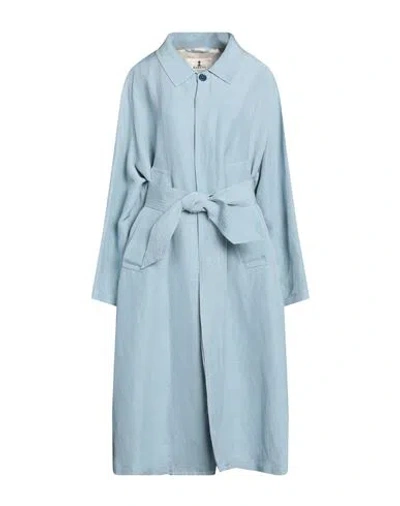 Barena Venezia Barena Woman Overcoat Sky Blue Size 4 Linen, Viscose