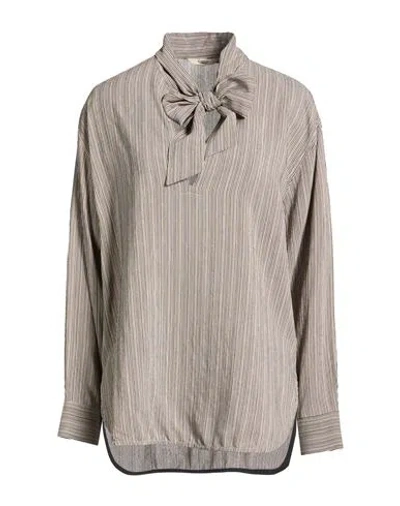 Barena Venezia Barena Woman Shirt Black Size 6 Viscose, Silk In Brown