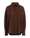 Barena Venezia Barena Woman Shirt Brown Size 6 Virgin Wool, Polyamide