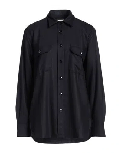 Barena Venezia Barena Woman Shirt Navy Size 6 Virgin Wool, Elastane In Navy Blue