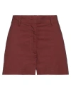 BARENA VENEZIA BARENA WOMAN SHORTS & BERMUDA SHORTS BROWN SIZE 4 COTTON, ELASTANE
