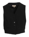 Barena Venezia Barena Woman Tailored Vest Black Size 8 Cotton, Viscose, Elastane, Polyamide In Black