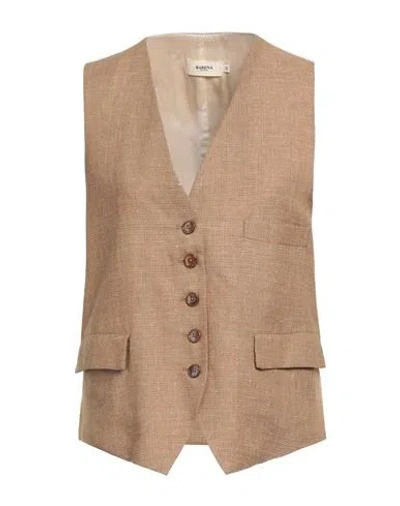 Barena Venezia Barena Woman Vest Camel Size 4 Linen, Wool In Beige