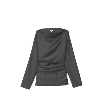 Barena Venezia Barena Wool Boat Neck With Self-tie Waist Blouse In Gray