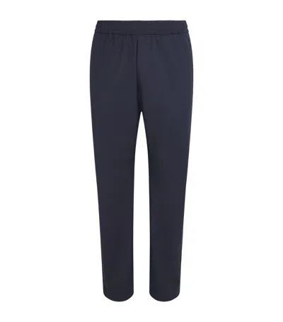 Barena Venezia Barena Wool-blend Drawstring Straight Trousers In Navy