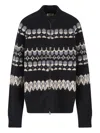 Barena Venezia Barena Jacquard Zip-up Cardigan In Black
