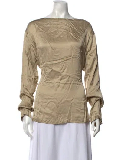 Pre-owned Barena Venezia Bateau Neckline Long Sleeve Top W/ Tags In Neutrals