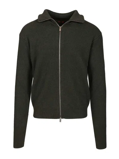 Barena Venezia Ribbed Zip-up Cardigan In Black