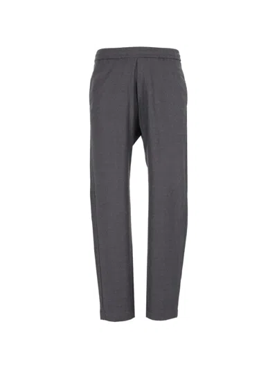 Barena Venezia Bativoga Straight-leg Wool-blend Drawstring Trousers In Grey