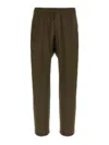 Barena Venezia Straight Leg Elastic Waistband Pants With Back Pockets In Brown