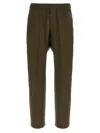 Barena Venezia Straight Leg Elastic Waistband Pants With Back Pockets In Green