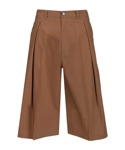 Barena Venezia Amado Vion Pleated Bermuda Shorts In Brown
