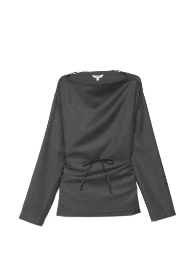 Barena Venezia Belted Boat-neck Top In Gray