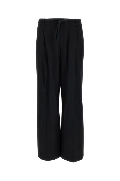Barena Venezia Black Mado Flan Stretch Wool Flannel Jogger Trousers