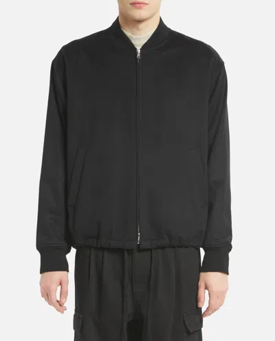 BARENA VENEZIA BLACK ZIP-FRONT BOMBER JACKET