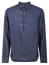 Barena Venezia Blue Linen Shirt With Tailored Cuffs In Blue