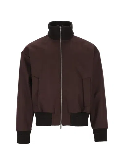 Barena Venezia Bolser Zip-up Bomber Jacket In Brown