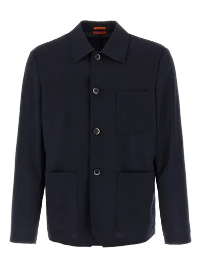 BARENA VENEZIA BUTTON-CUFFED WOOL OVERSHIRT