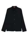 Barena Venezia Virgin Wool-blend Gabardine Overshirt In Blue