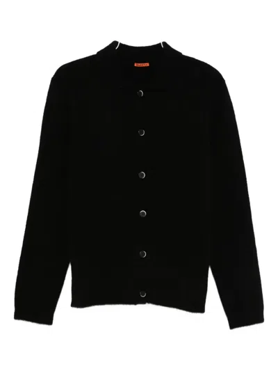 Barena Venezia Button-front Polo-neck Cardigan In Black