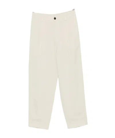 Barena Venezia Button-up Casual Pants In White