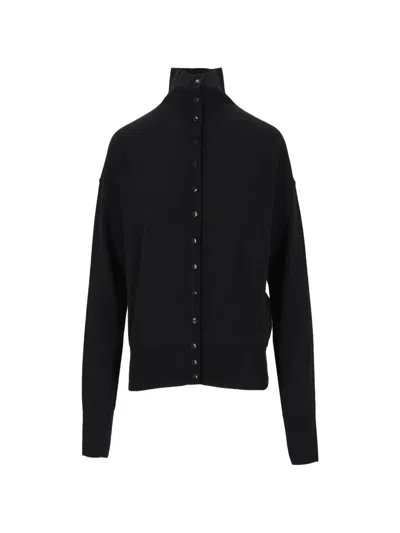 Barena Venezia Button-up High-neck Sweater In Black
