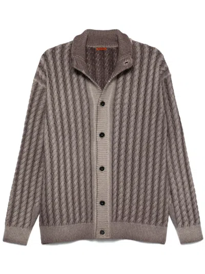 Barena Venezia Cable-knit Cardigan In Grey